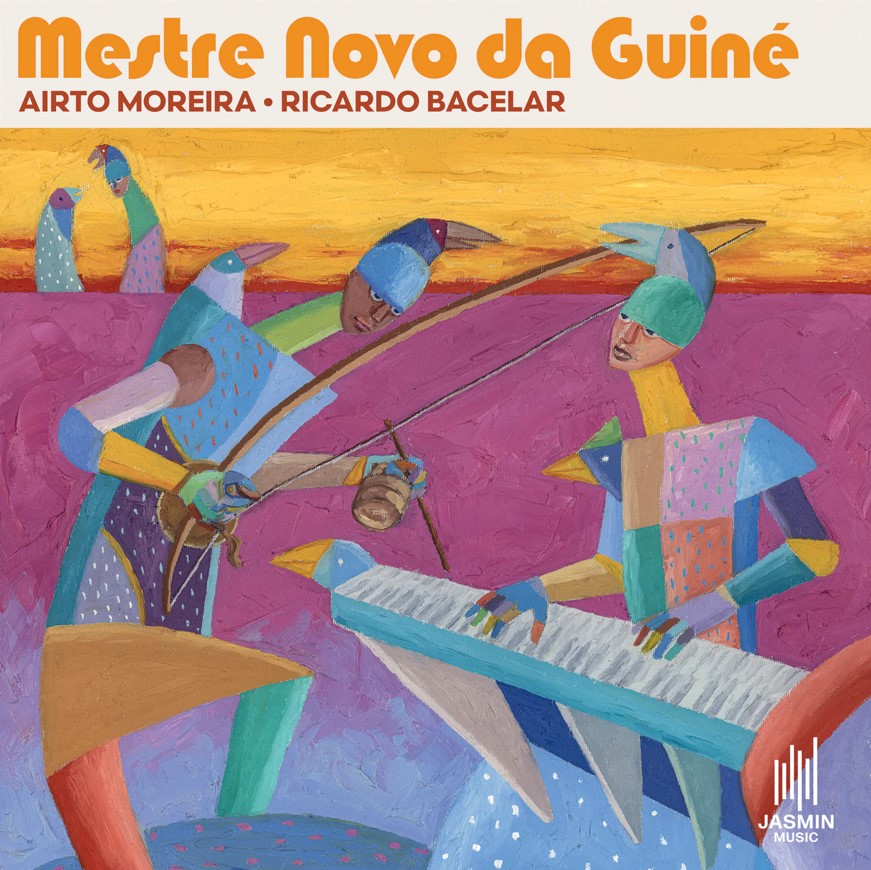 Ricardo Bacelar et Airto Moreira collaborant en studio pour l'album de jazz brésilien Mestre Novo da Guiné.